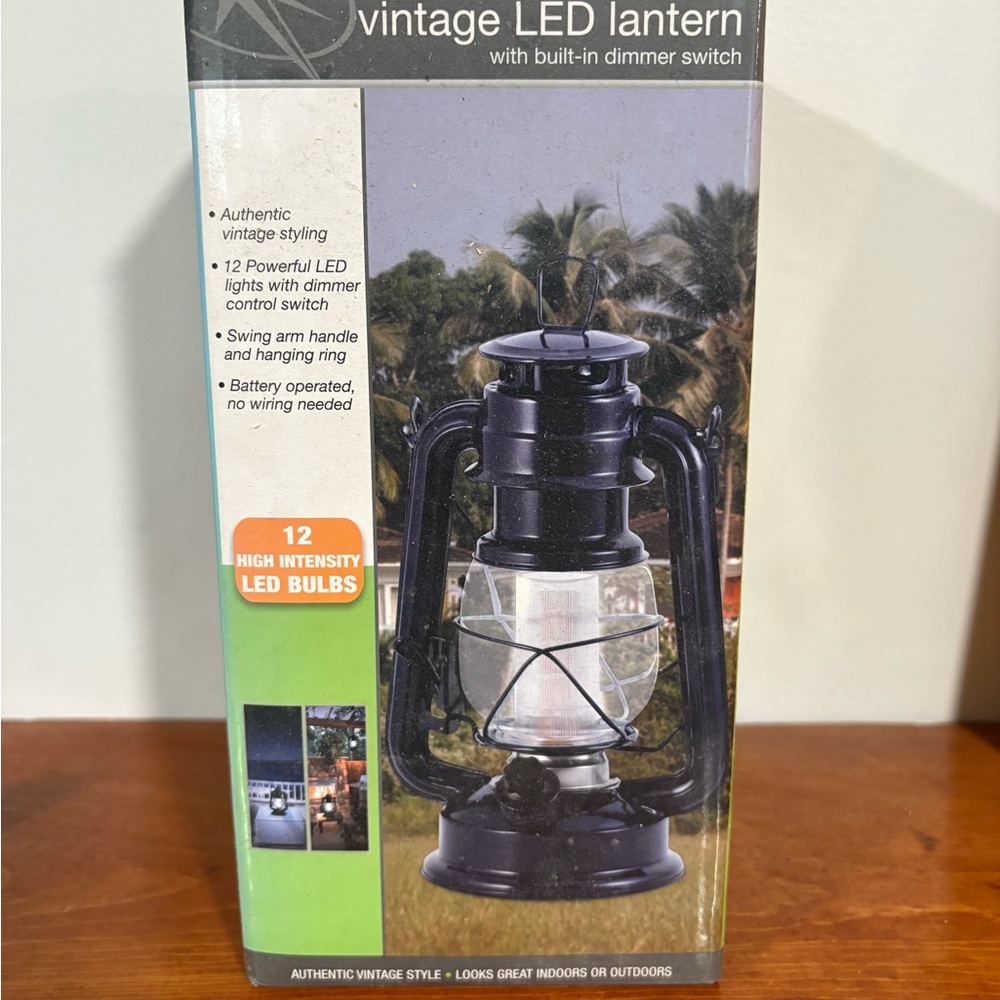 Vintage LED Lantern - Black - Unbranded